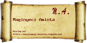 Maginyecz Aminta névjegykártya